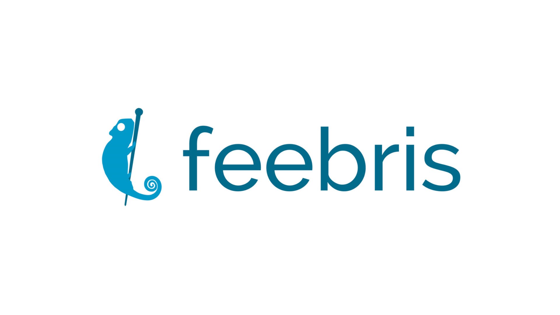 Blue Chameleon and word Feebris