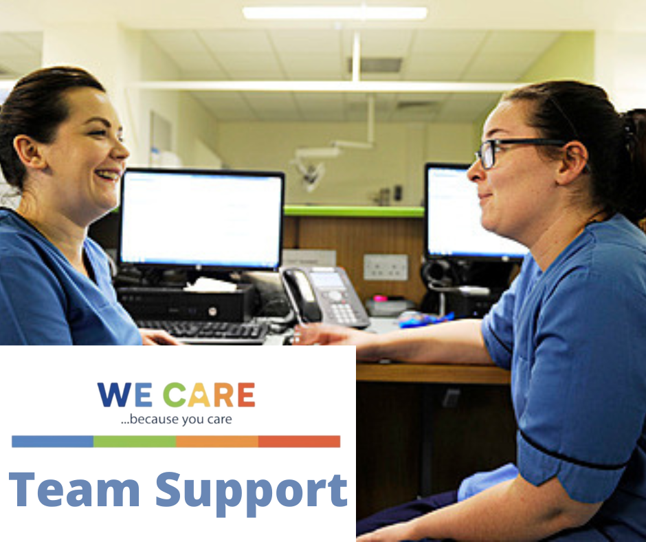 Staff talking - We Care Team Support