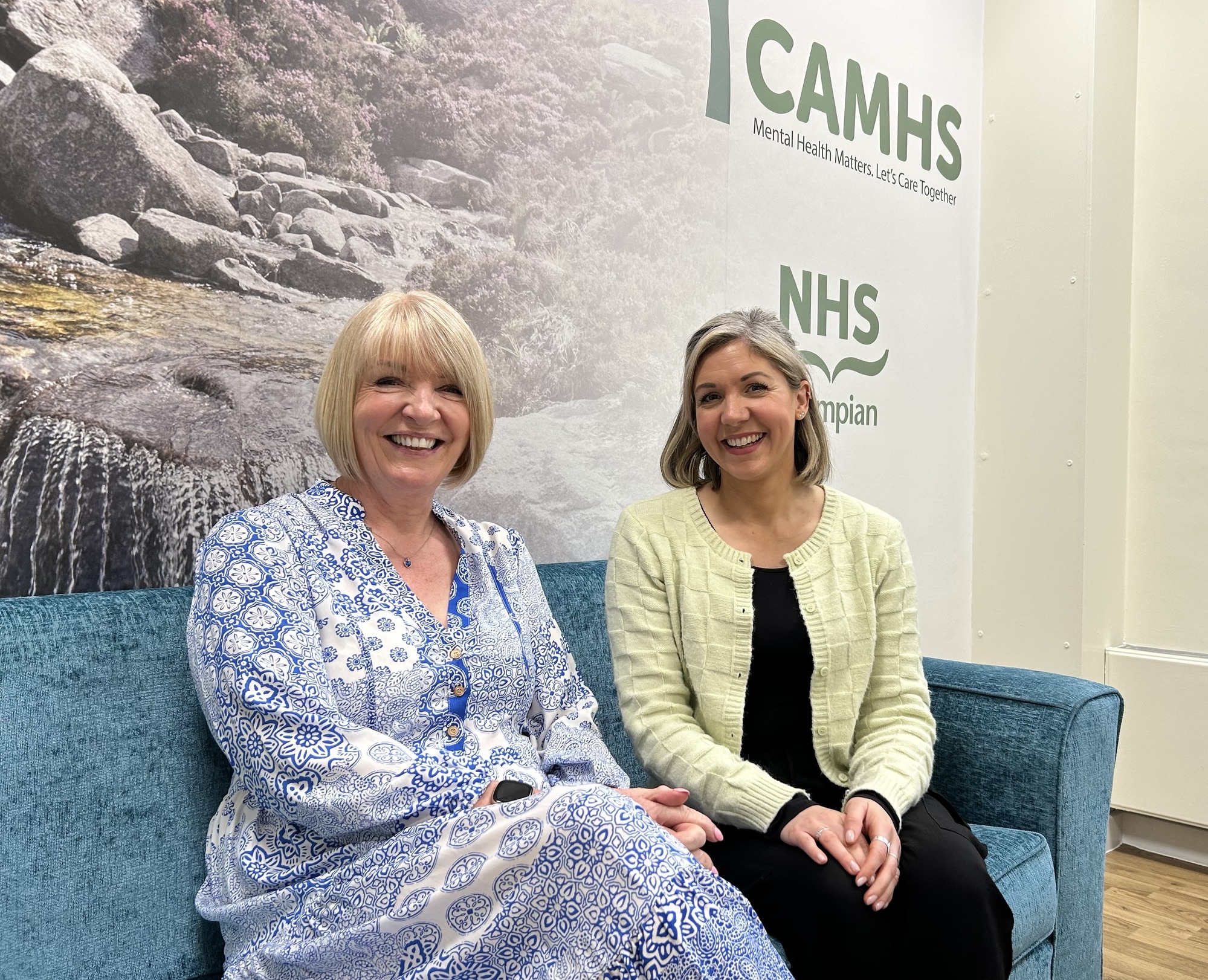 Fiona (in blue) and Malaina (in yellow) are pictured at CAMHS in Aberdeen (1)
