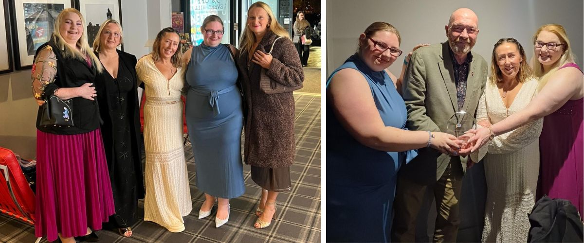 Birth Parents Project peer group members Natalie, Michelle and Mel along with Leanne and Tracy at the Scottish Parent Awards on 30 October in Glasgow.