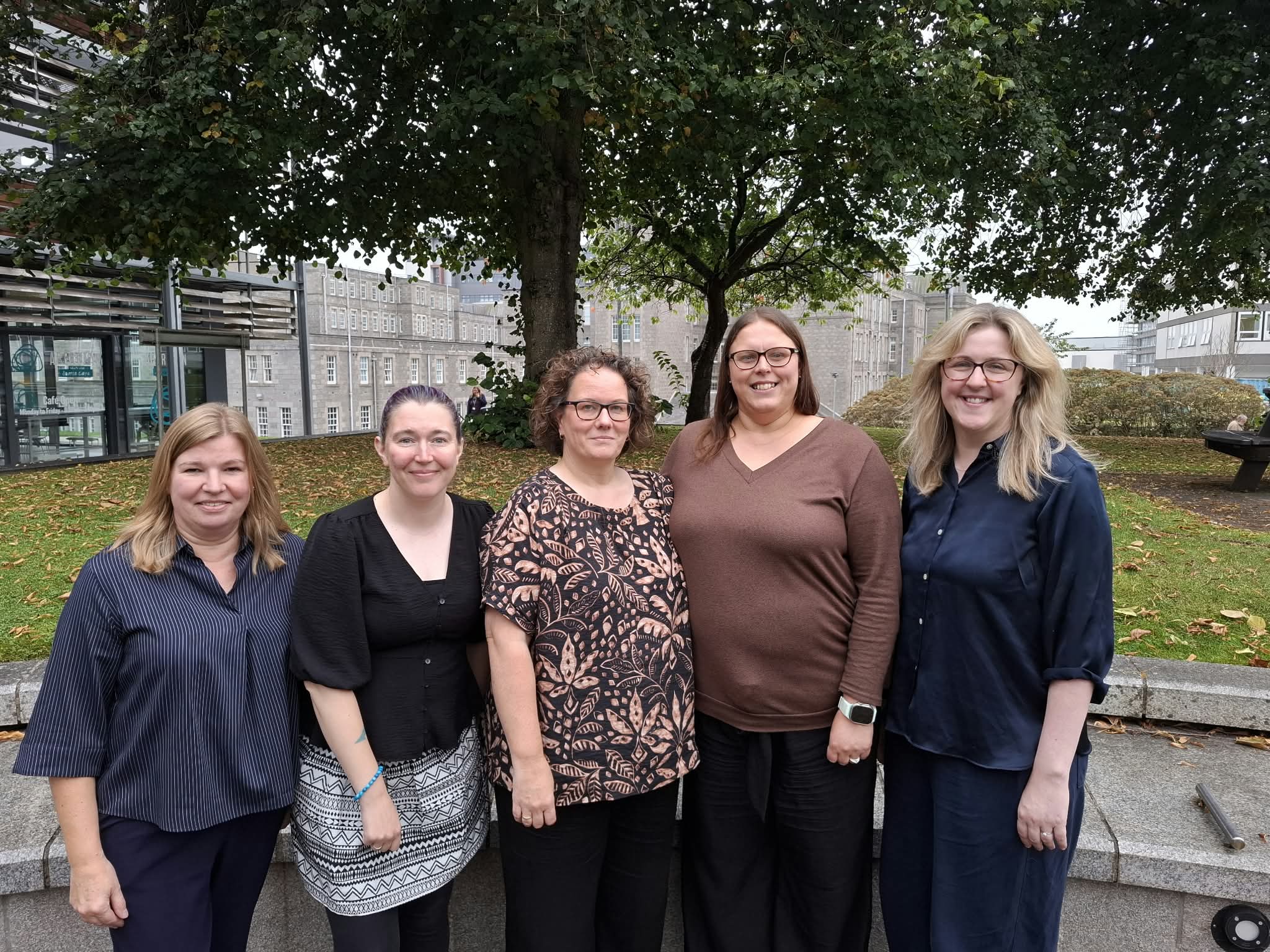 Members of the NHS Grampian maternity leadership team - Linda Stewart, Sarah Campbell, Jacqueline Keddie, Rachael Shewan and Katie Colville pictured at the Foresterhill Health Campus in Aberdeen.